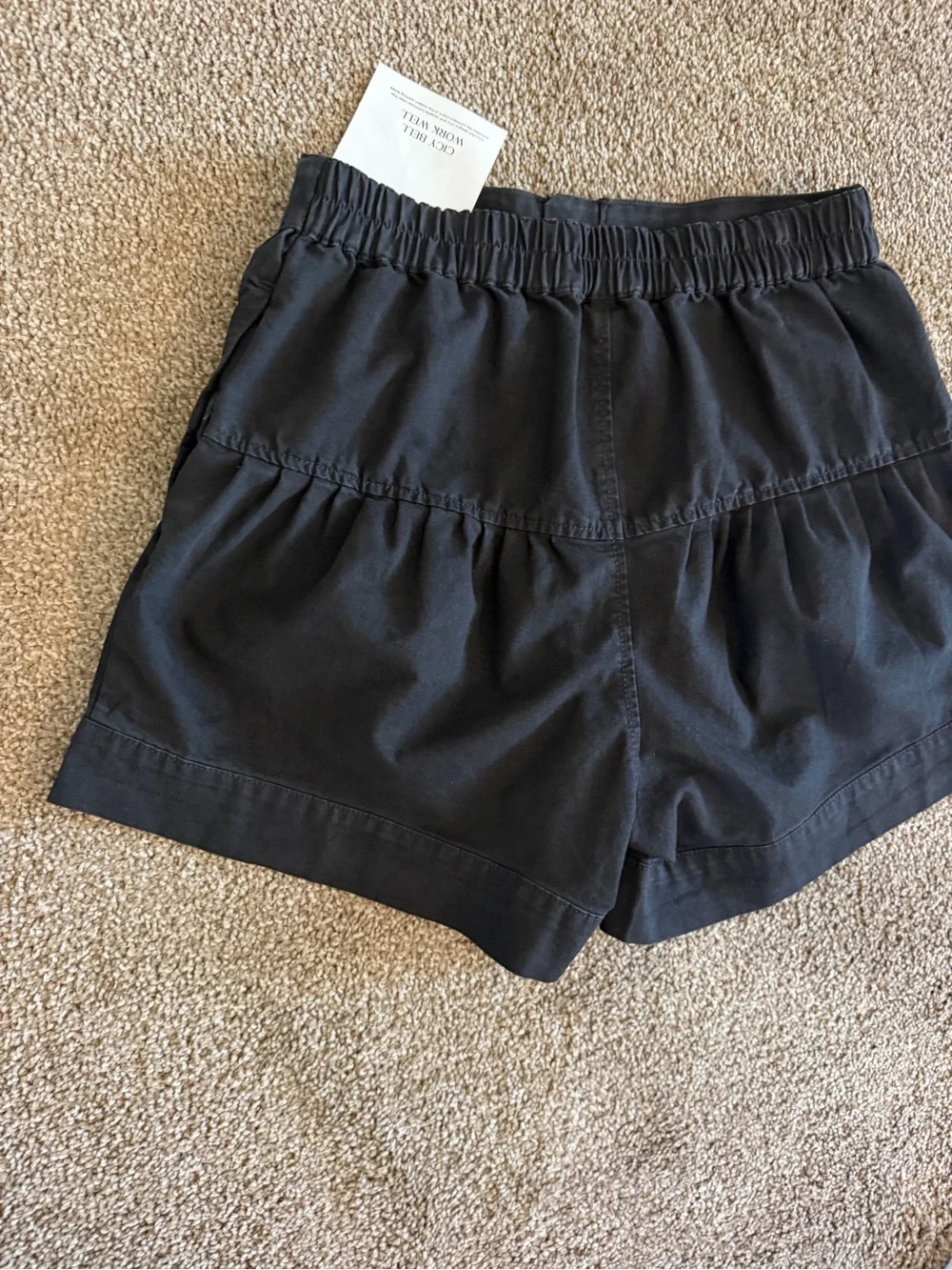 Cicy Bell High-Waist Black Button-Front Women's Shorts